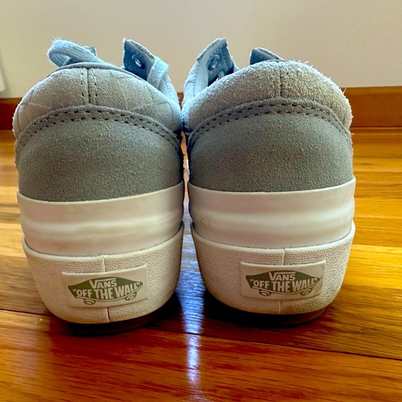 Suede Grey/Blue Vans Women’s Size 9 - Picture 3 of 5